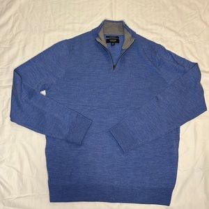 Nordstrom Men’s Shop 100% Merino Wool Quarter Zip Sweater Blue Size M